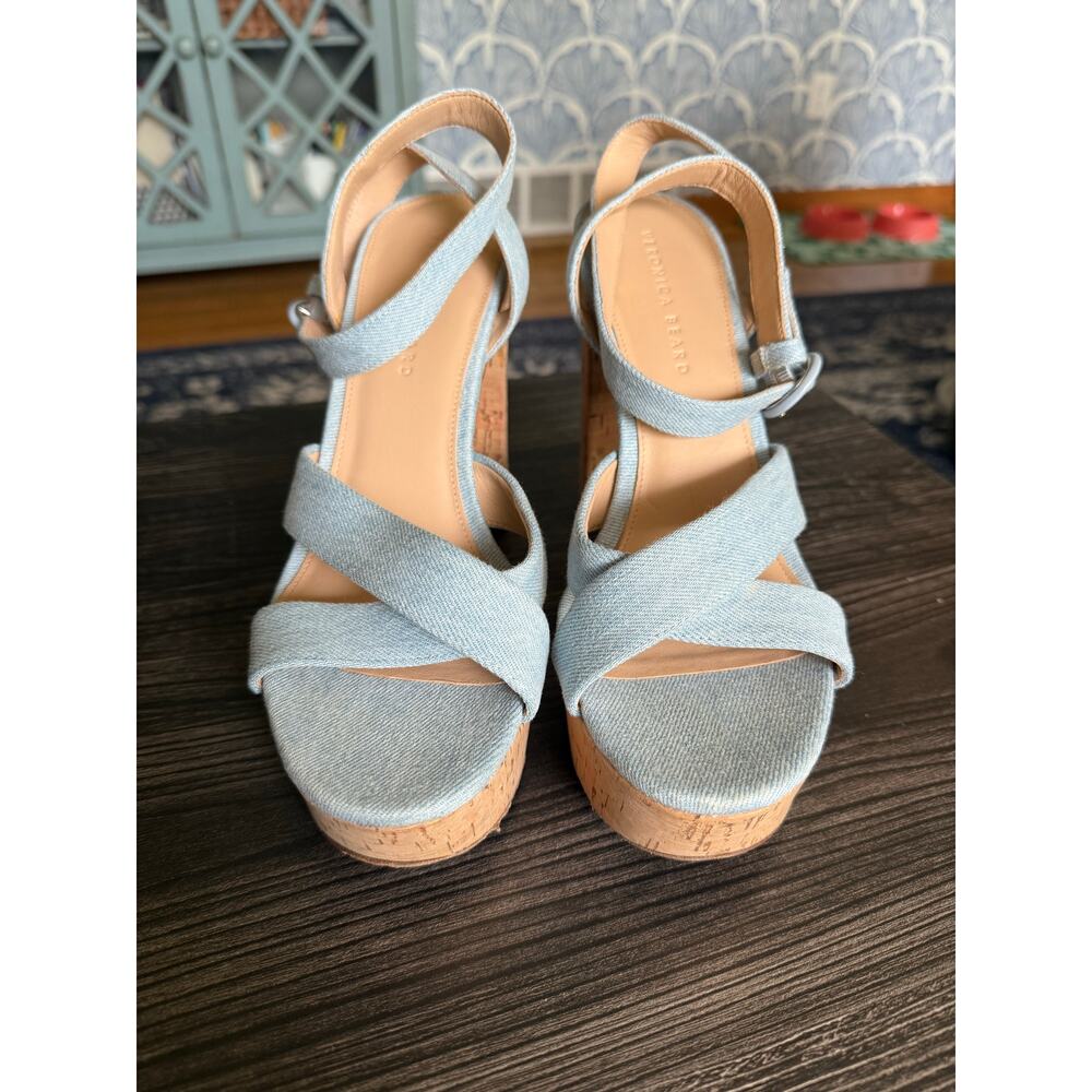 Veronica Beard Jean Lalana Ankle-Strap Platform Sandals Sz. 10